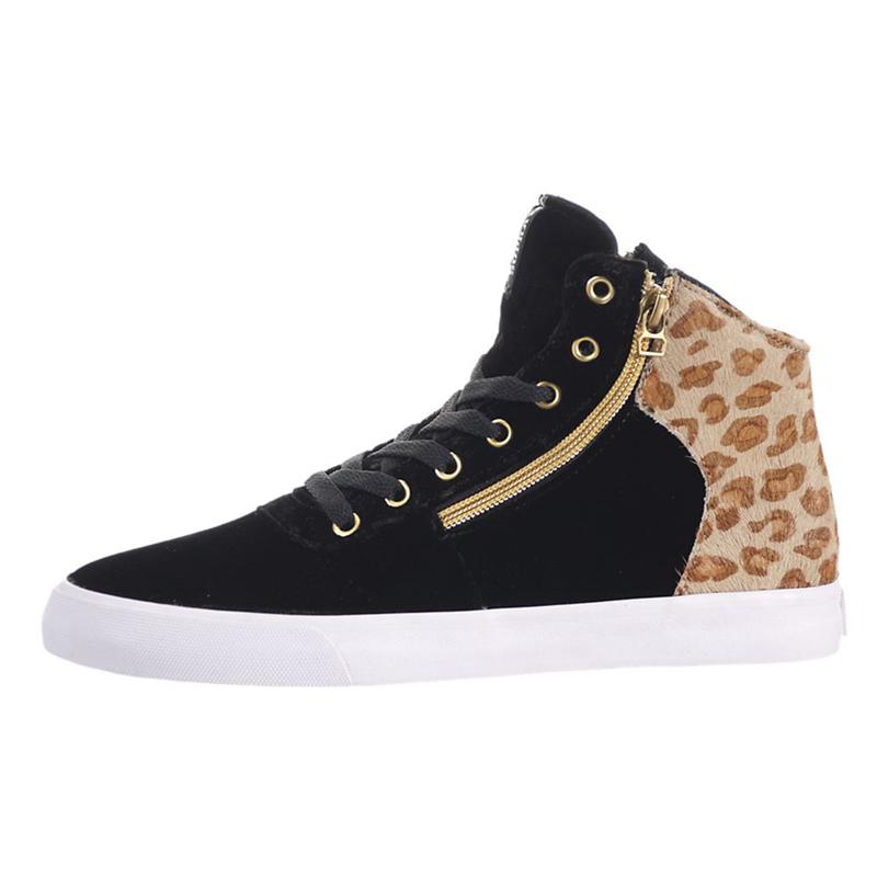 Zapatillas De Skate Supra Argentina Mujer - CUTTLER Negras Leopardo (JAXHU-6590)